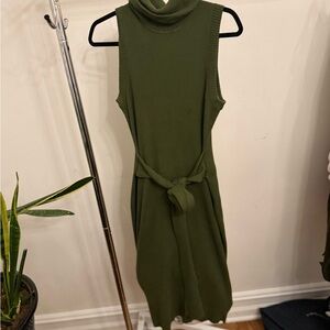Sleeveless Olive Green Dress